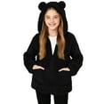 thumbnail image 1 of AHTJRT Girls Sherpa Lined Jackets Hooded Zip-Up Jacket with Cute Fuzzy Ears Hat Pockets Fall Winter Warm Fleece Outerwear Black 8-9 Years, 1 of 8