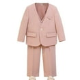 thumbnail image 1 of AHTJRT Girls Boys Formal Suit 2 Pieces Set V Neck One Button Blazer and Pants Outfits Dress Tuxedos Suits for School Party Wedding Pink 9-10 Years, 1 of 4