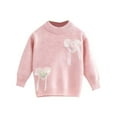 thumbnail image 1 of AHTJRT Girls Crewneck Sweaters Love Heart and Bowknot Printed Tops Fashion Lightweight Comfy Soft Long Sleeve Warm Tops Pink 7-8 Years, 1 of 6