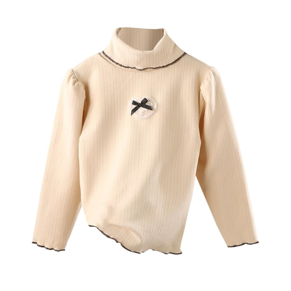 AHTJRT Girls Long Sleeve Shirts Striped Knit Cotton Comfy Soft Tee Tops Fashion Fall Spring Lightweight Breathable Blouse Tops White 8-9 Years