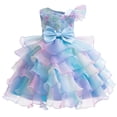 thumbnail image 1 of AHTJRT Girls Rainbow Tutu Dress Ruffled Flowy Pageant Party Dress Kids Wedding Ball Gowns Sequined Formal Princess Dress Blue 11-12 Years, 1 of 8