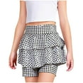 thumbnail image 1 of AHTJRT Girls Shiny Metallic Skirts Sparkly Ruffle Layered Mini Skirt Fashion Disco Party Dancing Rave Skorts Shorts Silver 4-5 Years, 1 of 6