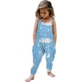 thumbnail image 1 of AHTJRT Girls Summer Rompers Graphics Spaghetti Straps Long Jogger Jumpsuits Loose Fit Sleeveless Overalls Light Blue 3-4 Years, 1 of 6