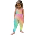 thumbnail image 1 of AHTJRT Girls Summer Rompers Graphics Spaghetti Straps Long Jogger Jumpsuits Loose Fit Sleeveless Overalls Multicolor#04 2-3 Years, 1 of 6