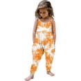 thumbnail image 1 of AHTJRT Girls Summer Rompers Graphics Spaghetti Straps Long Jogger Jumpsuits Loose Fit Sleeveless Overalls Orange 2-3 Years, 1 of 6