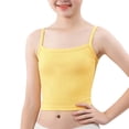 thumbnail image 1 of AHTJRT Girls Tank Tops Classic Sports Trainning Underwear School Girls Summer Ribbed Seamless Crop Tops Sleeveless Cami Tops with Spaghetti Straps Yellow 7-8 Years, 1 of 5