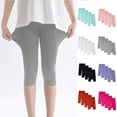 thumbnail image 1 of AHTJRT High Waisted Leggings for Girls Knee Length Capri Shorts Stretch Buttery Soft Tummy Control Leggings Workout Bikers Athletic Yoga Shorts Orange#01 6-7 Years, 1 of 9