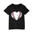 thumbnail image 1 of AHTJRT Kids Baseball Shirts Love Heart Balls Graphic Print Tshirt Crewneck Short Sleeve Tee Tops for Outdoor Active Sports Black 4 Years, 1 of 5