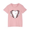 thumbnail image 1 of AHTJRT Kids Baseball Shirts Love Heart Balls Graphic Print Tshirt Crewneck Short Sleeve Tee Tops for Outdoor Active Sports Pink 9 Years, 1 of 5