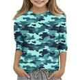thumbnail image 1 of AHTJRT Kids Camouflage Tee Shirts Casual Lightweight Breathable Tee Tops Long Sleeve Crew Neck Shirt for Outdoor Hiking Camping Mint Green 11 Years, 1 of 6