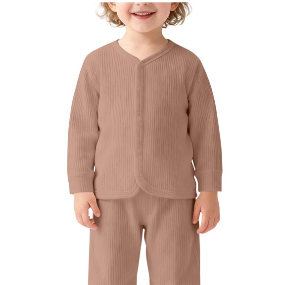 AHTJRT Kids Cardigans V Neck Full Button Sweaters Children's Soft Ribbed Knit Long Sleeve Sweater Outerwear Casual Fall Spring Solid Warm Tops Red 0-1 Years