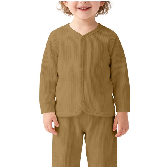 AHTJRT Kids Cardigans V Neck Full Button Sweaters Children's Soft Ribbed Knit Long Sleeve Sweater Outerwear Casual Fall Spring Solid Warm Tops Yellow 0-1 Years