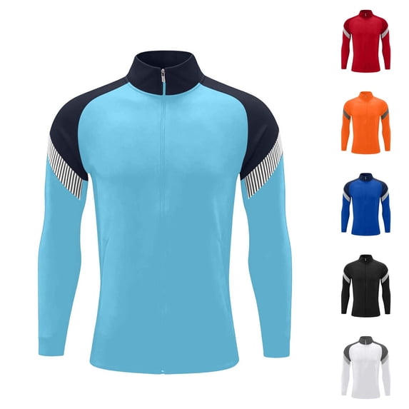 AHTJRT Kids Cycling Jerseys Unisex Fall Winter Ligtweight Athletic Track Jackets Slim Fit Mock Neck Zip-Up Long Sleeve Outerwear Tops Orange 5-6 Years