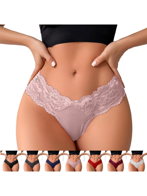 Lace G-String Thong Bikini Panties Tangas Underwear for Women Low Cut Cheeky Underwear Stretchy Fit Stylish Look Full Coverage Breathable Briefs