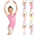 thumbnail image 1 of AHTJRT Leotards for Girls Cute Summer Dance Ballet Gymnastics Sleeveless Tank Bodysuits with Ruffled Collar Pink#01 5-6 Years, 1 of 6