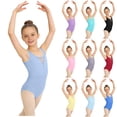 thumbnail image 1 of AHTJRT Leotards for Girls Dance Ballerina Costumes Summer Sleeveless Unitards Workout Gym Bodysuit Black#02 7-8 Years, 1 of 7