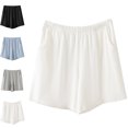 thumbnail image 1 of AHTJRT Lounge Shorts for Women Ribbed Knit Elastic Waist Summer Shorts with Pockets High Stretchy Casual Pajama Sleepwear Bottoms Gray L, 1 of 7