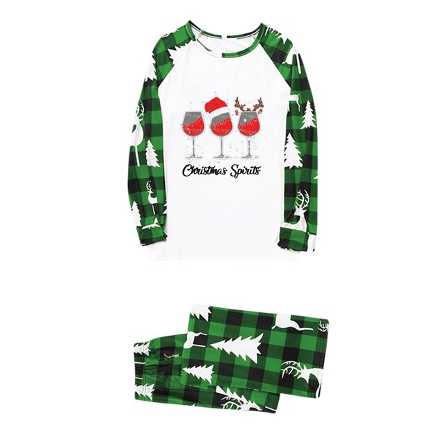 AHTJRT Matching Pjs Christmas for a Big Family Plaid Casual Crewneck