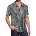 thumbnail image 1 of AHTJRT Men's 70s Vintage Sequin Short Sleeve Disco Outfit Party Shirt Silver XL, 1 of 3