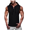 thumbnail image 1 of AHTJRT Men's Athletic Sleeveless Hooded Tank Top Lightweight Soft Comfy Tee Black L, 1 of 6