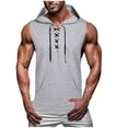 thumbnail image 1 of AHTJRT Men's Athletic Sleeveless Hooded Tank Top Lightweight Soft Comfy Tee Gray L, 1 of 6