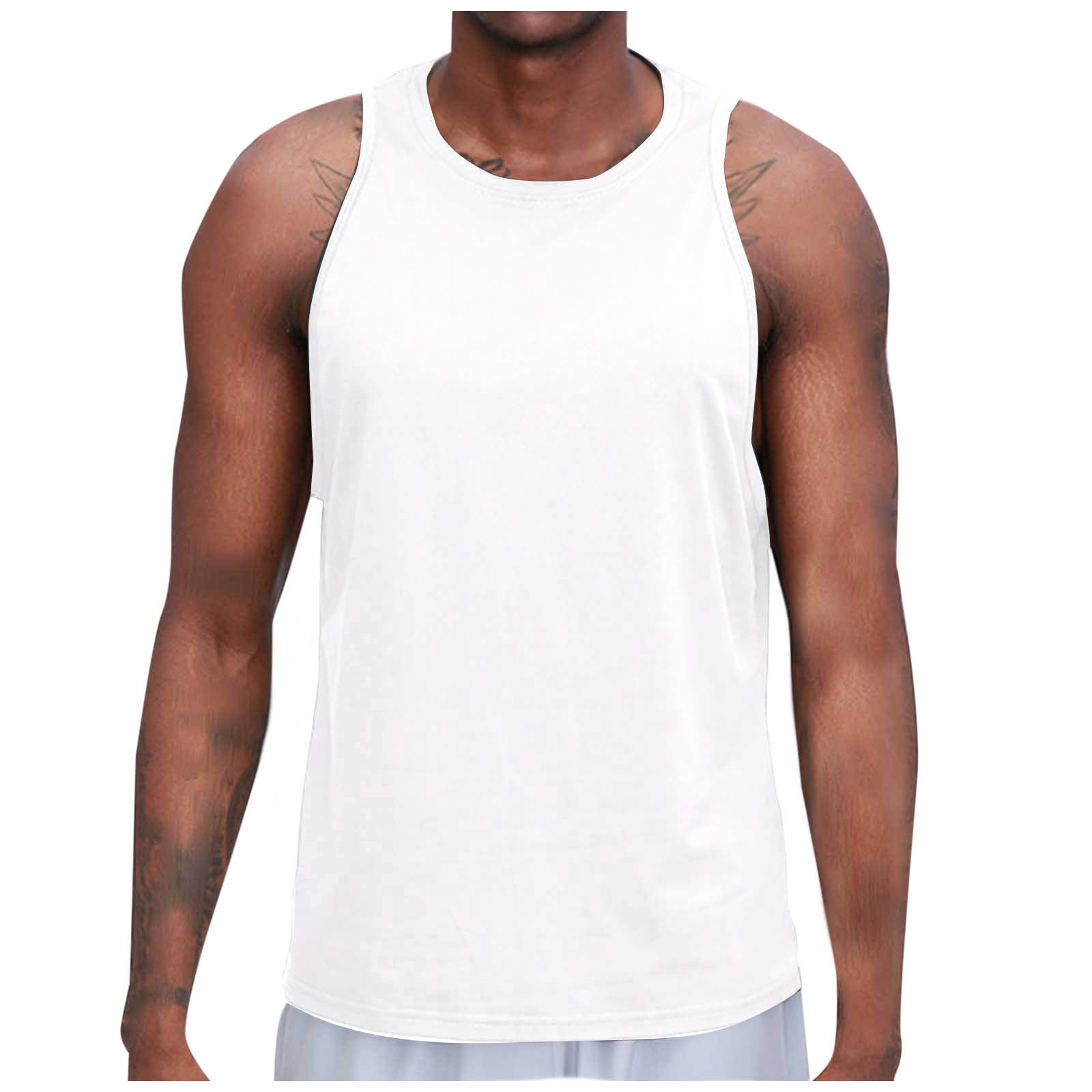 AHTJRT Men's Athletic Sleeveless Tank Top Lightweight Breathable Comfy ...