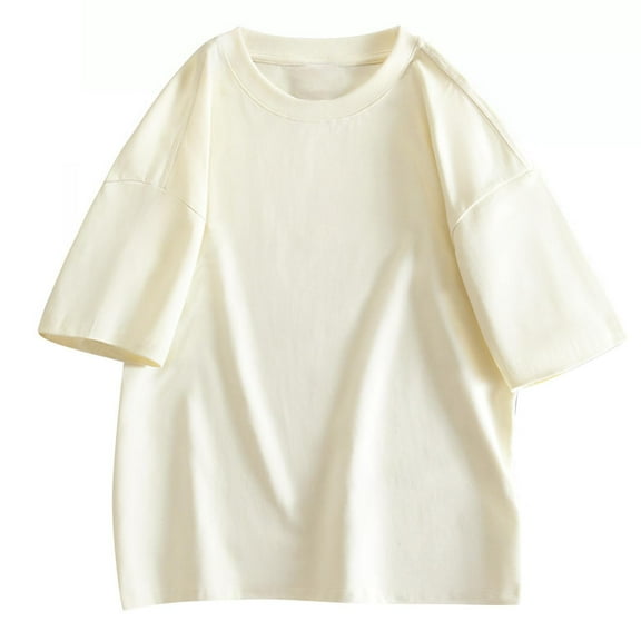 AHTJRT Men's Basic Loose Fit Baggy Oversized Cotton Tshirt Tops White 4XL