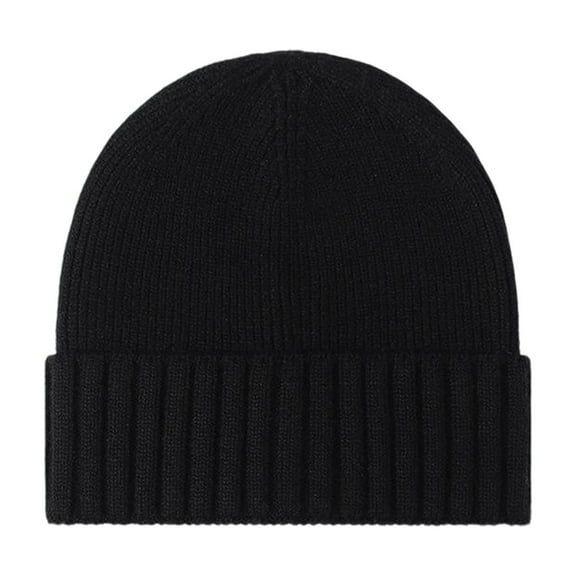 AHTJRT Men's Beanie Hat Fashion Solid Color Caps Winter Warm Knit Ski Cap Trawler Fisherman Beanie Outdoor Snow Ski Toboggan Hats Black Free Size