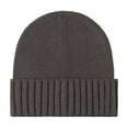 thumbnail image 1 of AHTJRT Men's Beanie Hat Fashion Solid Color Caps Winter Warm Knit Ski Cap Trawler Fisherman Beanie Outdoor Snow Ski Toboggan Hats Dark Gray#02 Free Size, 1 of 2