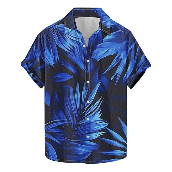 AHTJRT Men's Button-Down Resort Shirt Abstract Pineapple Geometry Surf Cover-Up Multicolor M