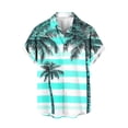thumbnail image 1 of AHTJRT Men’s Button Down Shirt with Tropical Rainforest Layers Pineapple Prints Short Sleeve Shirt Multicolor 4XL, 1 of 5