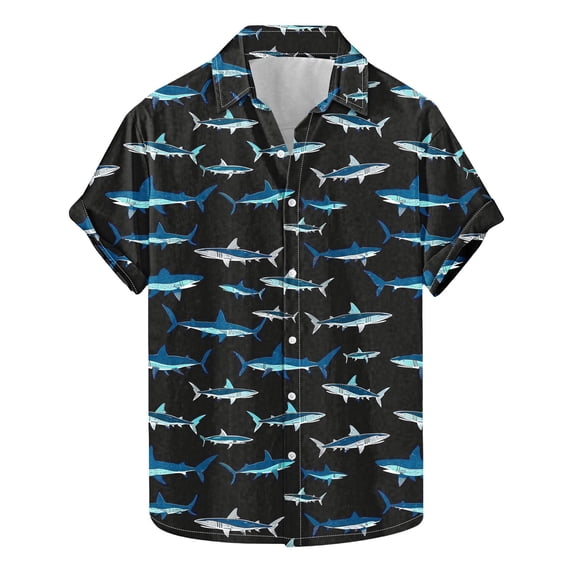AHTJRT Men's Casual Button-Down Shirt Hibiscus Watercolor Summer Pool Days Multicolor 2XL