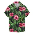 thumbnail image 1 of AHTJRT Men's Casual Button-Down Shirt Hibiscus Watercolor Summer Pool Days Multicolor 5XL, 1 of 5