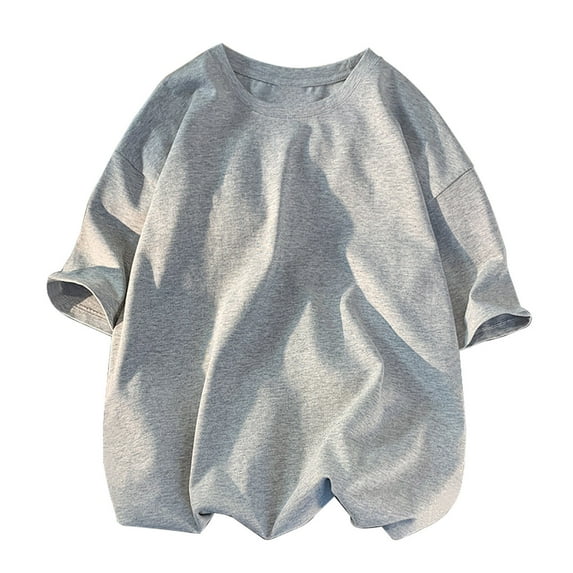 AHTJRT Men's Casual Oversized T Shirt Loose Fit Tees Gray 4XL
