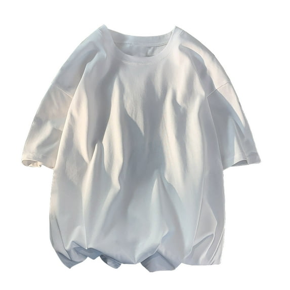 AHTJRT Men's Casual Oversized T Shirt Loose Fit Tees White 4XL