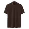 thumbnail image 1 of AHTJRT Men's Casual Short Sleeve Mock Neck T Shirt Soft Lightweight Relaxed Fit Trendy Blouse Brown M, 1 of 6