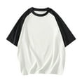 thumbnail image 1 of AHTJRT Men's Casual Short Sleeve Raglan T Shirt Versatile Relaxed Fit Soft Lightweight Trendy Blouse White L, 1 of 6