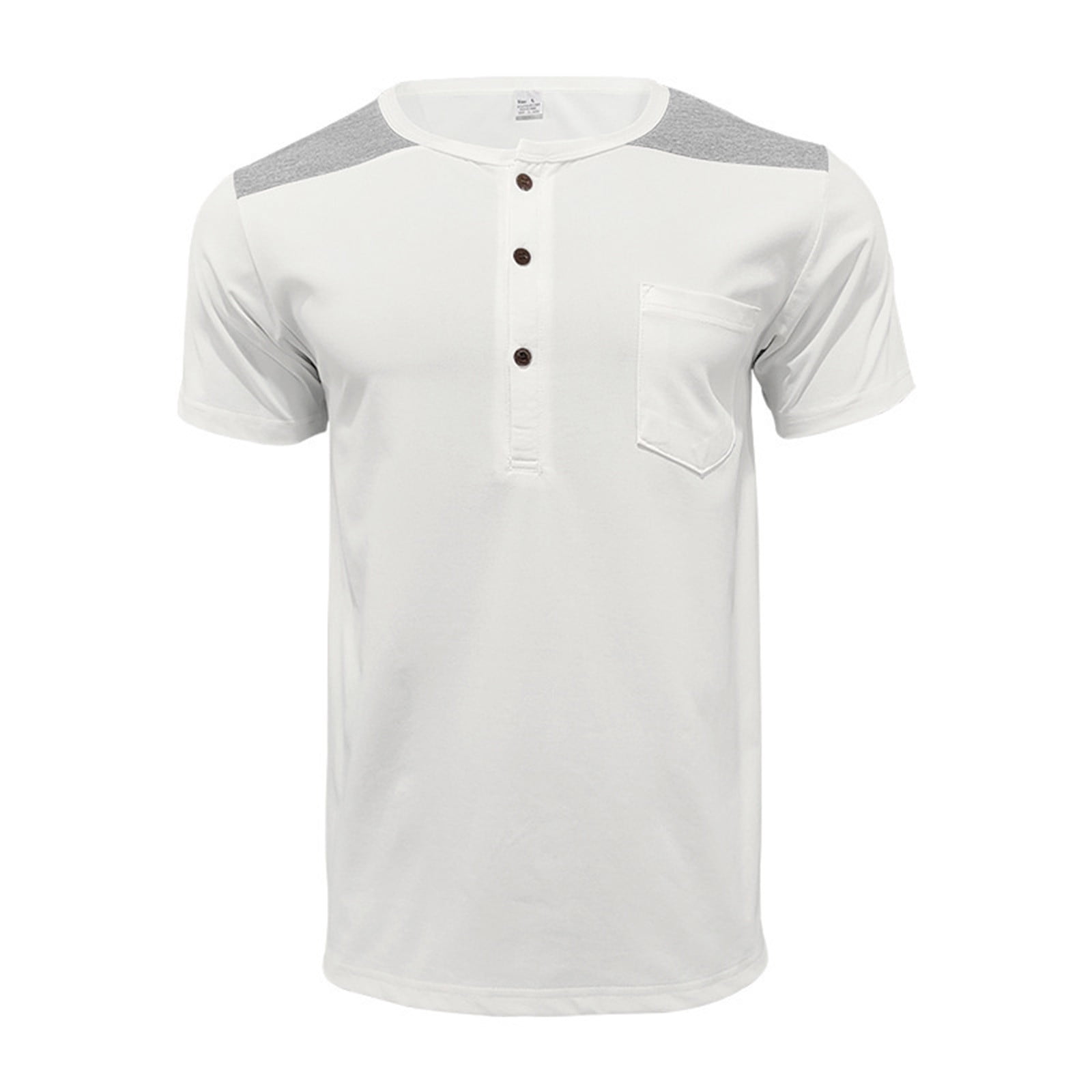 AHTJRT Men's Casual Summer Henley Shirt Short Sleeve Lightweight with ...