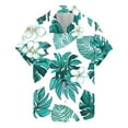 thumbnail image 1 of AHTJRT Men's Classic Retro Aloha Shirt Gradient Palm Fronds Tropical Hippie Style Multicolor 2XL, 1 of 5