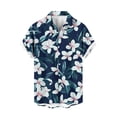 thumbnail image 1 of AHTJRT Men's Classic Retro Aloha Shirt Hibiscus Watercolor Design Vibrant Family BBQs Blue 5XL, 1 of 4