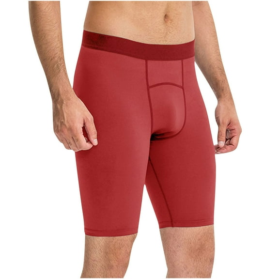 AHTJRT Men's Compression Shorts Training Shorts for Sports and Fitness Red 2XL
