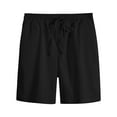 thumbnail image 1 of AHTJRT Men's Cotton Beach Shorts Athletic Style with Pockets Lightweight and Breathable for Summer Fun Black 4XL, 1 of 3