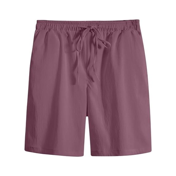 AHTJRT Men's Cotton Beach Shorts Athletic Style with Pockets Lightweight and Breathable for Summer Fun Wine 3XL