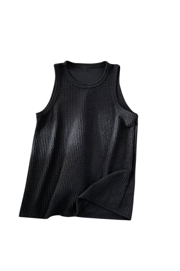 Men's Cotton Muscle Tank: Loose Fit Sleeveless T-Shirt for Comfortable Casual Style Black XL