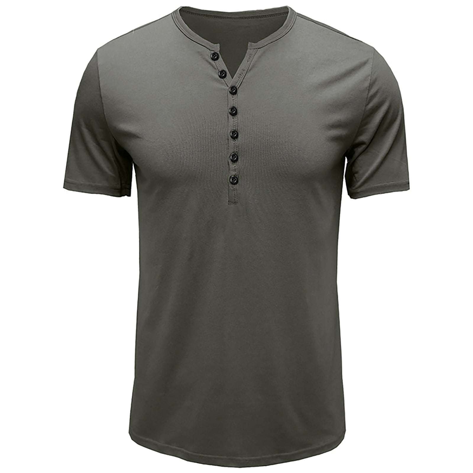 Aoysky Men's Henley Shirt - Short Sleeve, Button-Up, Loose Fit Casual Tee In 95% Cotton & 5% Spandex - View #4