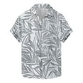 thumbnail image 1 of AHTJRT Men's Cuban Collar Shirt Monstera Leaf Variations Cozy Bonfire Nights Multicolor 3XL, 1 of 5