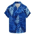 thumbnail image 1 of AHTJRT Men's Drop Shoulder Hawaiian Shirt Tropical Fern Layers Poolside Relaxation Multicolor 2XL, 1 of 5