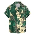 thumbnail image 1 of AHTJRT Men's Drop Shoulder Hawaiian Shirt Tropical Fern Layers Poolside Relaxation Multicolor XL, 1 of 5