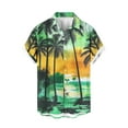 thumbnail image 1 of AHTJRT Men's Drop Shoulder Hawaiian Shirt Watercolor Hibiscus Blooms Tropical Vibes Multicolor L, 1 of 7