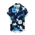 thumbnail image 1 of AHTJRT Men's Hawaiian Shirt Bamboo Cluster Patterns Relaxed Weekend Style Blue 4XL, 1 of 4